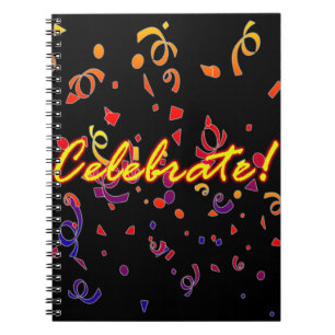 Celebrate Confetti Black Notitieboek