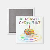 Celebrate Creativity Cupcake Fotografie Magneet (Voorkant / Achterkant)