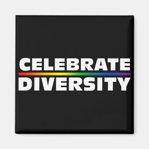 Celebrate Diversity Black Magnet Magneet