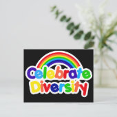 Celebrate Diversity Gay Pride Rainbow Briefkaart (Staand voorkant)
