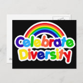 Celebrate Diversity Gay Pride Rainbow Briefkaart (Voorkant / Achterkant)