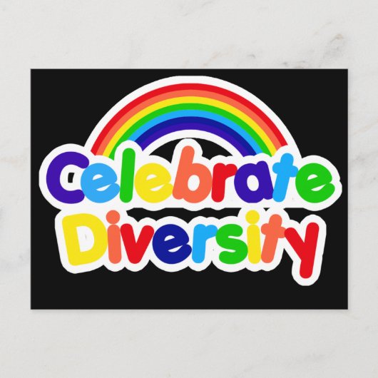 Celebrate Diversity Gay Pride Rainbow Briefkaart (Voorkant)