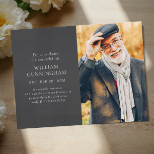 Celebrate His Life Modern Eenvoudig Minimalistisch Briefkaart