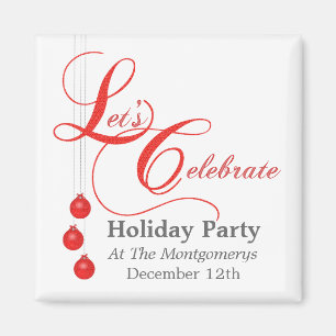 Celebrate Holiday Party, Red Lace Magneet