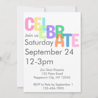 Celebrate Invitation – All Occasion Party Invite Kaart