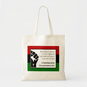 CELEBRATE JUNETEENTH Christelijke versie Tote Bag