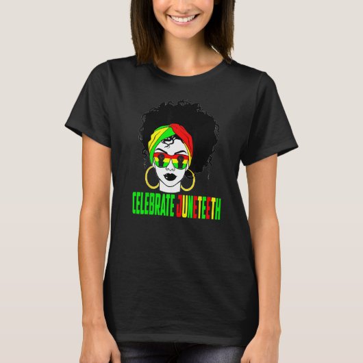 Celebrate Juneteeth Pride Black History Afro Ameri T-shirt (Voorkant)