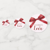 Celebrate Love Elegant Bow Valentines Day Party Confetti (Voorkanten)
