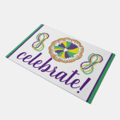 Celebrate Mardi Gras Carnival Party King Cake Deurmat (Schuin)