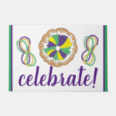 Celebrate Mardi Gras Carnival Party King Cake Deurmat (Voorkant)