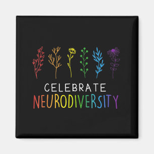 CELEBRATE NEURODIVERSITY Autism Awareness Flower Magneet