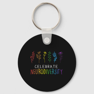 CELEBRATE NEURODIVERSITY Autism Awareness Flower Sleutelhanger