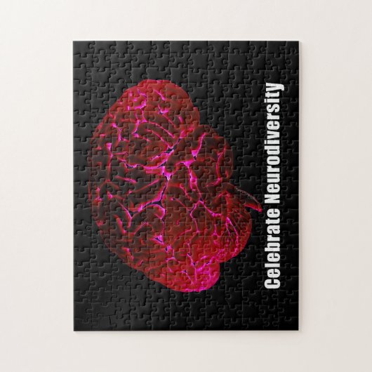 Celebrate Neurodiversity Red Brain Puzzle Legpuzzel (Verticaal)