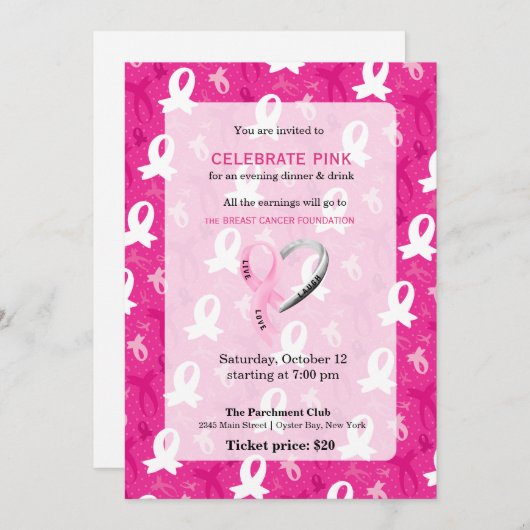 Celebrate Pink event Kaart (Voorkant / Achterkant)