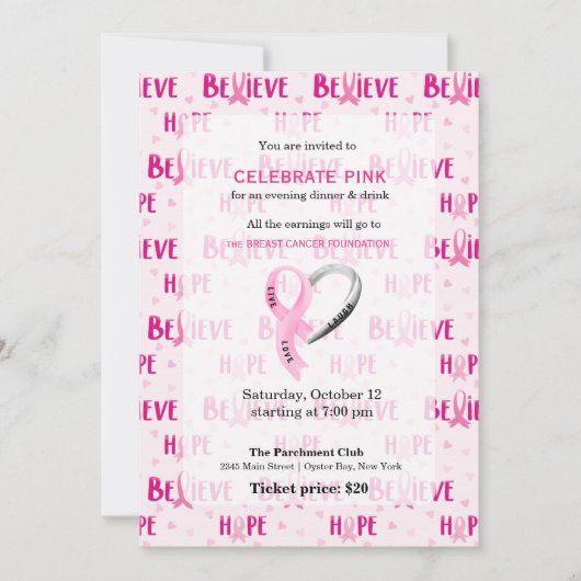 Celebrate Pink event Kaart (Voorkant)