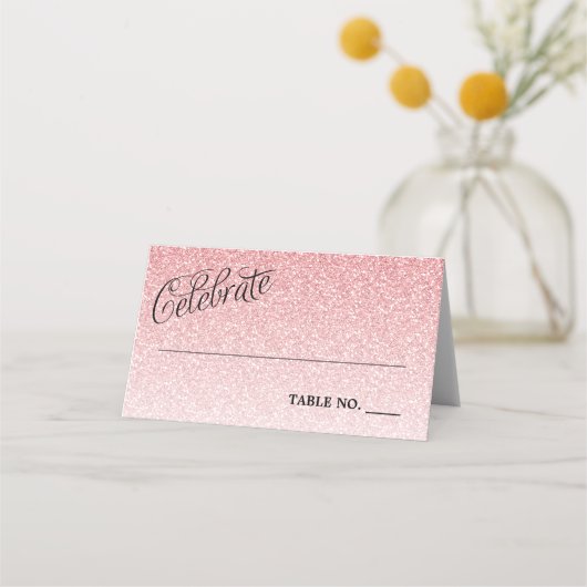 Celebrate Pink Glitter gepersonaliseerd (Voorkant)