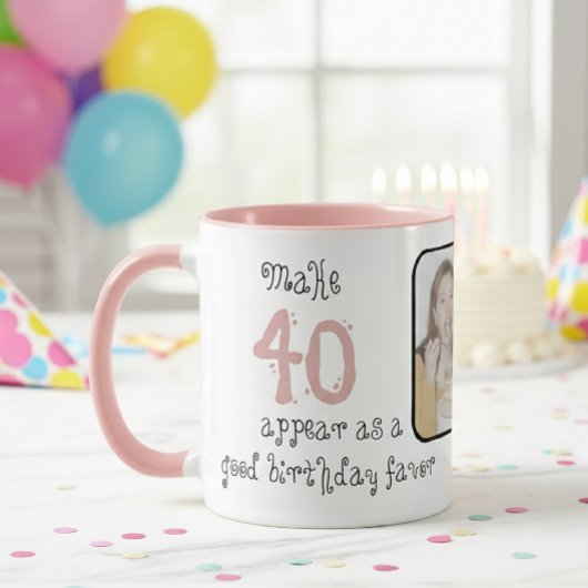 Celebrate the 40th Birthday in Style, Personalized Mok