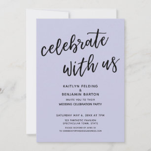 "Celebrate with US" Modern Lavender Wedding Party Kaart