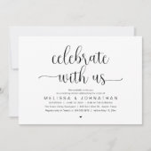 Celebrate With Us Modern Minimalist Wedding Dinner Kaart (Voorkant)