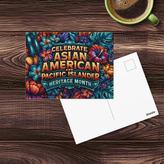 Celebrateer de AAPI-erfgoedmaand Tropisch geblader Briefkaart
