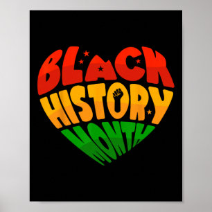 Celebrateer de Black History Month Hart En Vuist V Poster