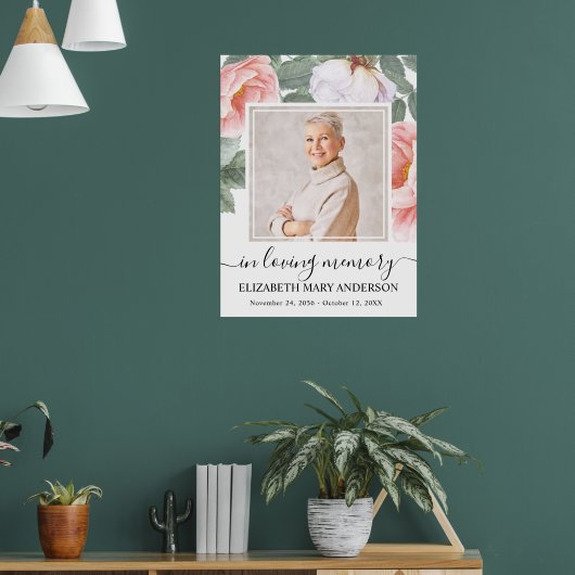 Celebratie van het leven Roze bloemenfoto Poster (Woonkamer 1)