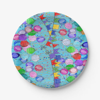 Celebratieballonnen en banners papieren bordje