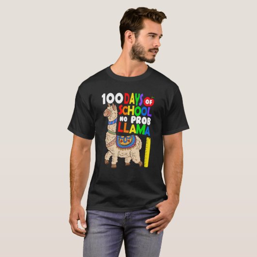 Celebrating 100 Days of School NoProb Llama Kids & T-shirt (Voorkant volledig)