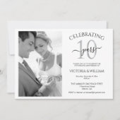 Celebrating 10 Years Photo Ruby Anniversary Party Kaart (Voorkant)