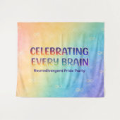 Celebrating Every Brain Neurodivergent Pride Wandkleed (Voorkant (horizontaal))