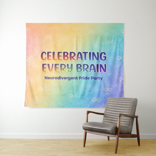 Celebrating Every Brain Neurodivergent Pride Wandkleed (In Situ (horizontaal))