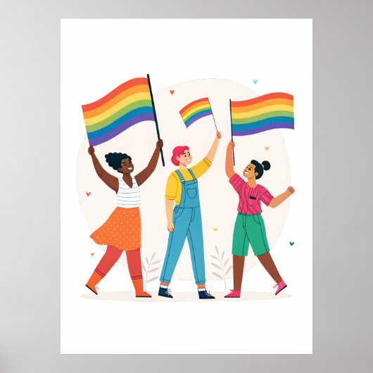 Celebrating LGBTQIA+ Unity with Pride Flags Poster (Voorkant)