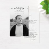 Celebrating Life Elegant Photo Funeral Prayer Card (Bureau)