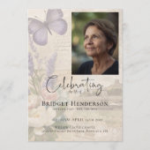 Celebrating Life Lavander Butterfly Photo Funeral Programma (Voorkant)
