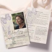 Celebrating Life Lavander Butterfly Photo Funeral Programma