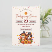 CELEBRATING THANKSGIVING WITH ADORABLE KITTENS KAART (Staand voorkant)