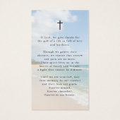 Celebrating the Life Beach Photo Prayer Card (Dos)