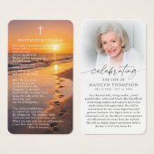 Celebrating the Life Footprints Prayer Cards (Devant & derrière)