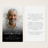 Celebrating the Life Photo Funeral Prayer Card (Devant & derrière)