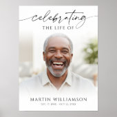 Celebrating the Life Photo Modern Script Memorial Poster (Voorkant)