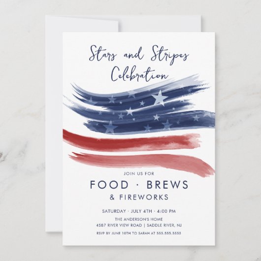 Célébration 4 juillet Invitation (Devant)