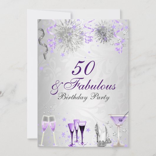 Célébration 50 & Fabuleuse Invitation Anniversaire (Devant)
