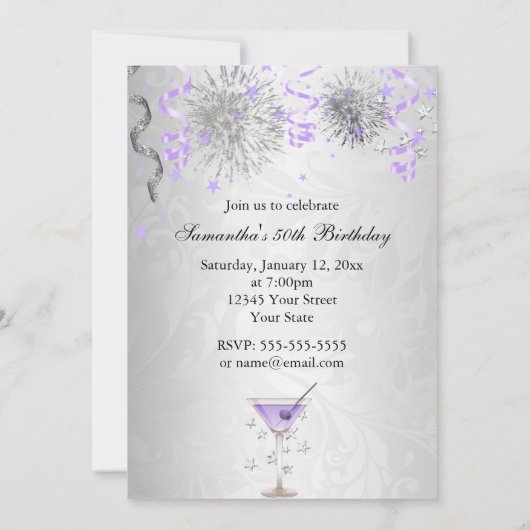 Célébration 50 & Fabuleuse Invitation Anniversaire (Dos)