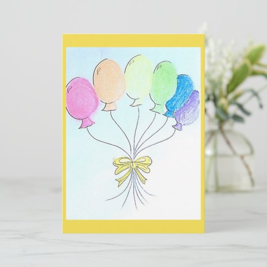 Célébration anniversaire carte ballons (Debout devant)