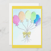 Célébration anniversaire carte ballons (Devant / Derrière)