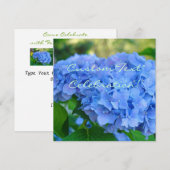 CÉLÉBRATION! Cartes d'invitation Blue Hydrangea (Devant / Derrière)