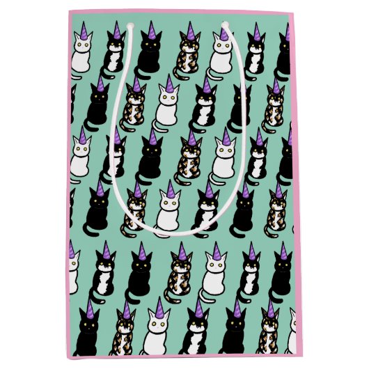 Celebration Cat Gift Bag Medium Cadeauzakje (Voorkant)