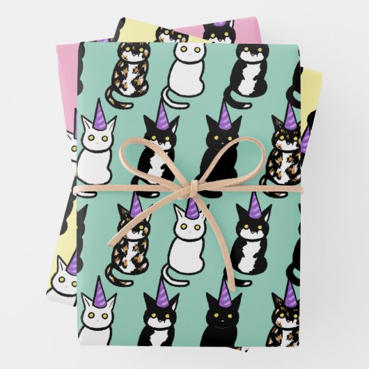Celebration Cat Wrapping Paper (In situ)