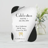 Celebration Champagne Glass Invitation Kaart (Staand voorkant)