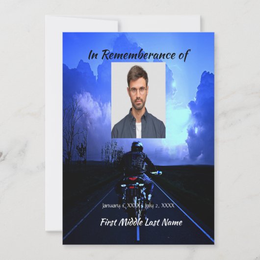 Célébration commémorative de la moto Invitation de (Devant)